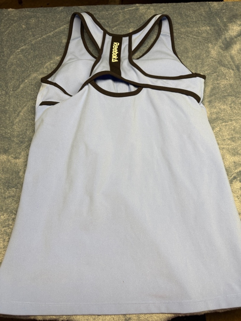 Reebok Pale Blue Racerback Tank with Black Trim - Picture 3 of 4